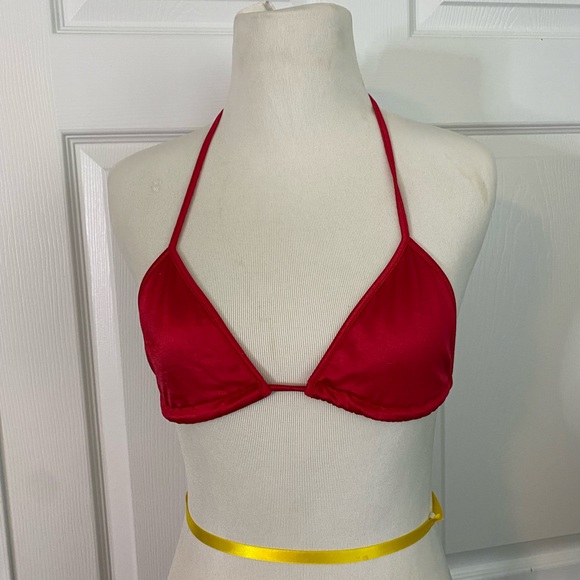 Red Adjustable Triangle Bikini Basic Rave Top - BodyZone Apparel - Picture 3 of 12